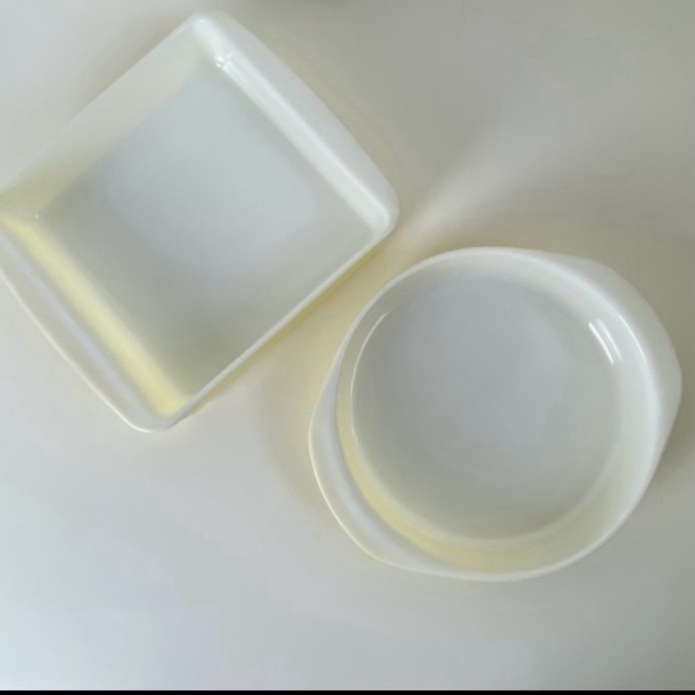 2 Rare Vintage Pyrex 1955-56 Yellow Speckled Desert Dawn Series Baking Dishes - Picture 7 of 16